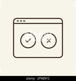 Icona della linea dei simboli Sì o No Illustrazione Vettoriale