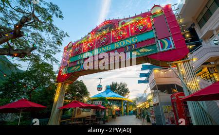 Funivia, Hong Kong, Cina. Foto Stock