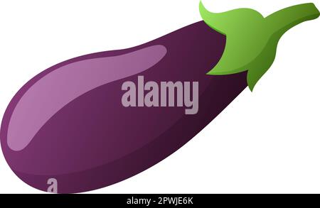 La melanzana isolati su sfondo bianco Illustrazione Vettoriale