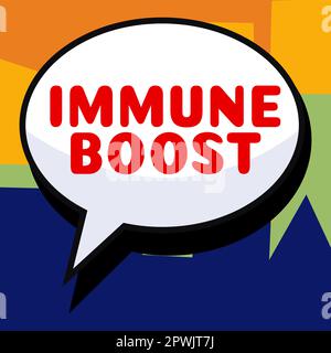 Titolo concettuale immune Boost, concetto di Internet in grado di resistere a una particolare malattia che impedisce lo sviluppo di agenti patogeni Foto Stock