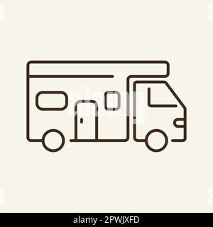 Icona della linea del rimorchio Illustrazione Vettoriale