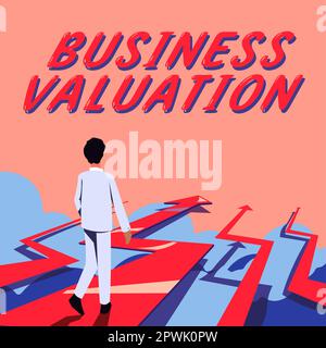 Visualizzazione concettuale Valutazione aziendale, concetto che significa determinare il valore economico di un'intera azienda Foto Stock