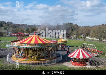 La fiera vittoriana al Beamish Living Museum, Inghilterra nord-orientale Foto Stock