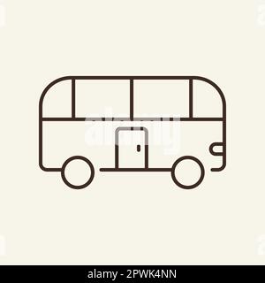Icona della linea turistica degli autobus Illustrazione Vettoriale