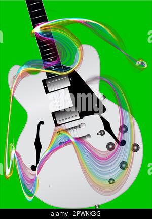 Tipica chitarra Jazz set su un jazz grunge background Foto Stock