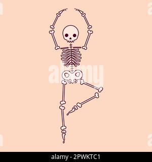 Disegno vettoriale di uno scheletro danzante Illustrazione Vettoriale
