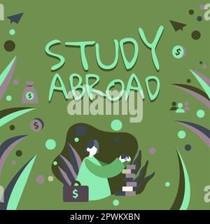 Didascalia concettuale Studia all'estero, Business idea perseguire opportunità educative in un paese straniero Foto Stock