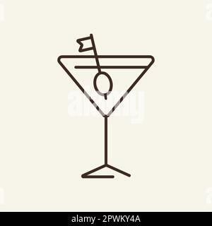 Icona Dry martini line Illustrazione Vettoriale