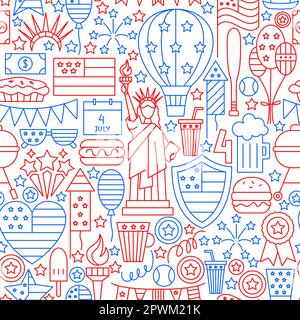 Modello senza giunture per il giorno dell'indipendenza degli Stati Uniti Illustrazione Vettoriale