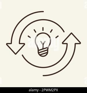 Generazione di idee icona linea Illustrazione Vettoriale