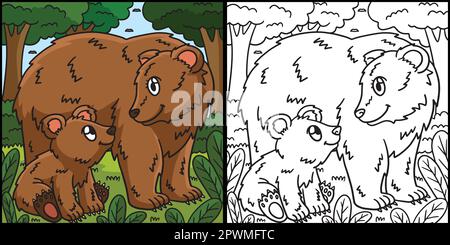 Illustrazione dell'orso e del Cub di Mama di giorno delle madri Illustrazione Vettoriale