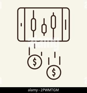 Icona della linea dei dividendi Illustrazione Vettoriale