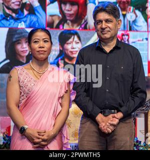 Kolkata, India. 01st maggio, 2023. Sei volte campione del mondo Amateur Women Boxing MC Mary Kom ha ricevuto P.C. Chandra Award 2023 all'auditorium Science City di Kolkata. (Foto di Amlan Biswas/Pacific Press) Credit: Pacific Press Media Production Corp./Alamy Live News Foto Stock