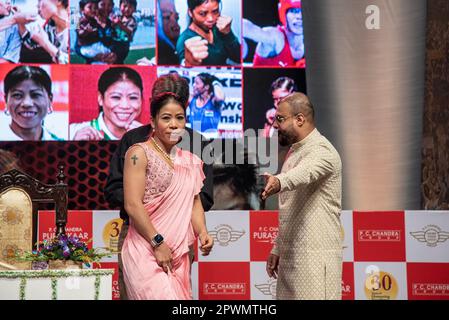 Kolkata, India. 01st maggio, 2023. Sei volte campione del mondo Amateur Women Boxing MC Mary Kom ha ricevuto P.C. Chandra Award 2023 all'auditorium Science City di Kolkata. (Foto di Amlan Biswas/Pacific Press) Credit: Pacific Press Media Production Corp./Alamy Live News Foto Stock