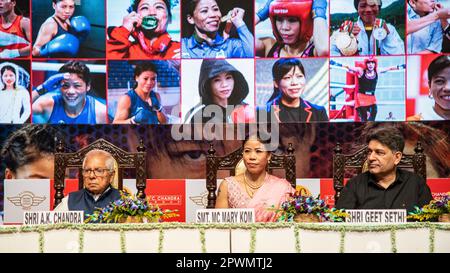 Kolkata, India. 01st maggio, 2023. Sei volte campione del mondo Amateur Women Boxing MC Mary Kom ha ricevuto P.C. Chandra Award 2023 all'auditorium Science City di Kolkata. (Foto di Amlan Biswas/Pacific Press) Credit: Pacific Press Media Production Corp./Alamy Live News Foto Stock