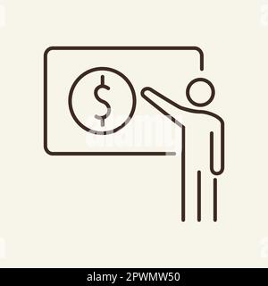 Icona della riga di presentazione del denaro Illustrazione Vettoriale