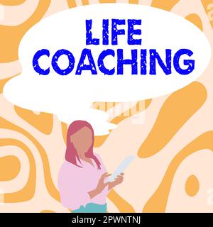 Didascalia testo Presentazione Life Coaching, foto concettuale migliorare le vite con le sfide ci incoraggia nelle nostre carriere Foto Stock