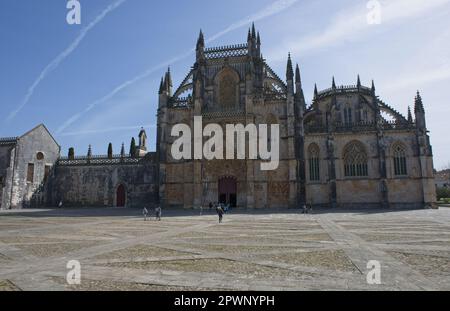 Batalha, Portogallo - 28 marzo 2023: Il monastero di Batalha (Santa Maria della Vittoria) è un convento domenicano del comune di Batalha. Distri Foto Stock