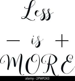 ''less is more'' illustrazioni vettoriali. Stile Memphis e Bauhaus, design minimalista per il web, vendita banner, poster, t-shirt, tazze. Illustrazione Vettoriale