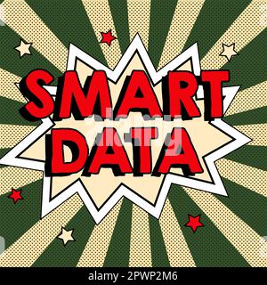 Ispirazione che mostra Sign Smart Data, informazioni digitali fotografiche concettuali formattate per un ulteriore consolidamento Foto Stock