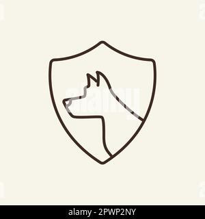 Icona linea assicurazione PET Illustrazione Vettoriale