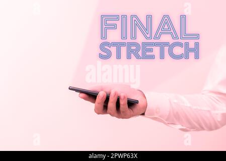 Didascalia testo Presentazione finale Stretch, Foto concettuale ultimo tratto finale finale finale finale finale finale finale finale anno finale Foto Stock