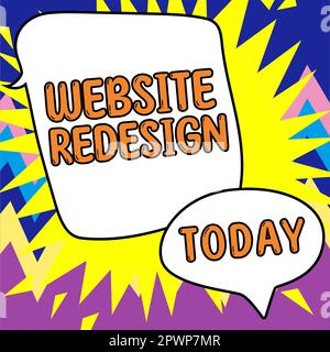 Testo che mostra ispirazione Sito web riprogettazione, concetto che significa modernizzare miglioratore o evampire il tuo sito web look and feel Foto Stock