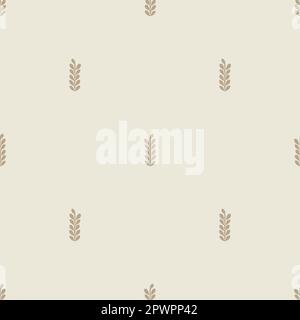 Motivo vettoriale stravagante a balestra con motivo a taglio di lino. Decorazione senza cuciture di un design a foglie per lo sfondo di scandi. Illustrazione Vettoriale