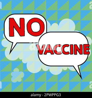Didascalia di testo che presenta No Vaccine, concetto di Internet non fornito di immunità contro una o più malattie Foto Stock