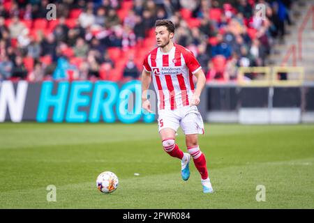 Aalborg, Danimarca. 30th Apr, 2023. Daniel Granli (5) di AaB visto durante il Superliga match del 3F tra Aalborg Boldklub e Lyngby Boldklub all'Aalborg Portland Park di Aalborg. (Photo Credit: Gonzales Photo/Alamy Live News Foto Stock