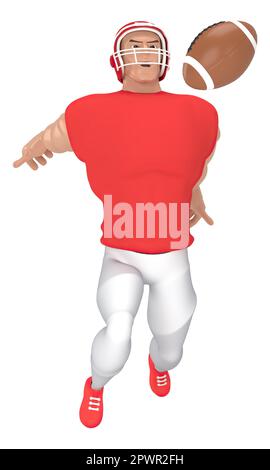 Personaggi sportivi isometrici giocatori di calcio americani . 3D rendering dei giocatori di calcio. Foto Stock