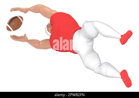 Personaggi sportivi isometrici giocatori di calcio americani . 3D rendering dei giocatori di calcio. Foto Stock