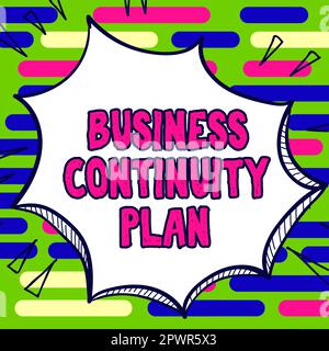 Firma a mano piano di continuità aziendale, panoramica aziendale creazione di sistemi di prevenzione affrontare potenziali minacce Foto Stock