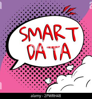 Scrittura di testo Smart Data, informazioni digitali di Business Concept formattate per un ulteriore consolidamento Foto Stock