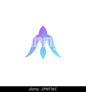 Logo Bird Letter M. Logo iniziale M. Illustrazione Vettoriale