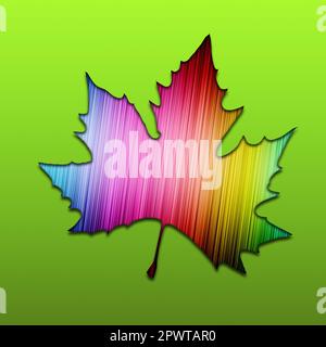 foglia di acero ripiena di colori arcobaleno Foto Stock