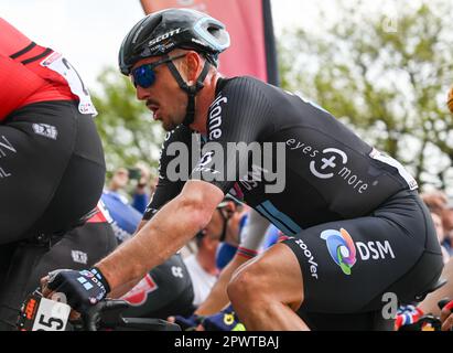 Assia, Königstein-Mammolshain, Germania. 01 maggio 2023. Ciclismo: UCI WorldTour - Eschborn-Francoforte, (203,80 km), uomini. John Degenkolb del Team DSM arriva la seconda volta sopra il Mammolshainer Stich. Foto: Arne Dedert/dpa Foto Stock