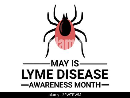 Maggio è mese di consapevolezza della malattia di Lyme. illustrazione su sfondo bianco. Adatto per biglietti d'auguri, poster e striscioni. Illustrazione Vettoriale