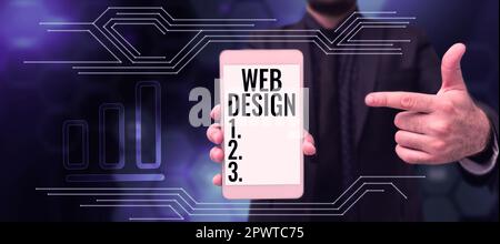 Didascalia di testo Presentazione Web Design, Business Concept responsabile della produzione e della manutenzione dei siti web Foto Stock