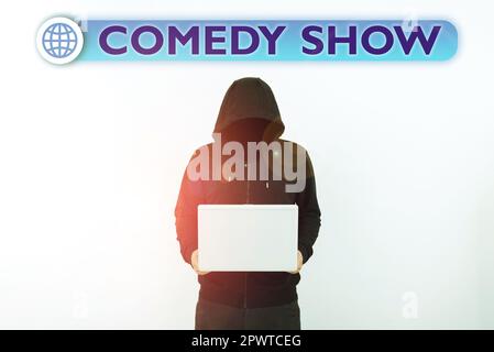 Scrittura a mano segno Comedy Show, concetto che significa divertente programma divertente divertente mezzo di intrattenimento Foto Stock