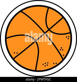 Disegno vettoriale di cartoni animati piatti da basket Illustrazione Vettoriale