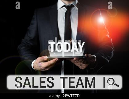 Didascalia di testo che presenta il team di vendita, idea aziendale per cui sono responsabili della vendita di prodotti o servizi Foto Stock