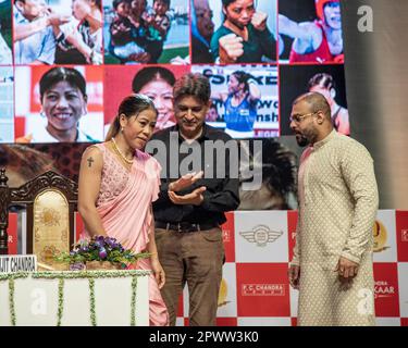 Kolkata, India. 01st maggio, 2023. Sei volte campione del mondo Amateur Women Boxing MC Mary Kom ha ricevuto P.C. Chandra Award 2023 all'auditorium Science City di Kolkata. (Foto di Amlan Biswas/Pacific Press) Credit: Pacific Press Media Production Corp./Alamy Live News Foto Stock