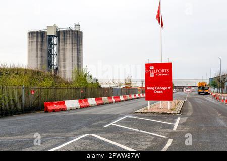 King George V Dock segno Glasgow, Scozia, Regno Unito, Europa Foto Stock