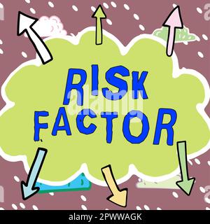 Visualizzazione concettuale fattore di rischio, panoramica aziendale qualcosa che aumenta la possibilità di una persona che sviluppa una malattia Foto Stock