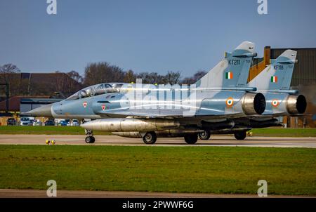 Movimenti rapidi del getto alla RAF Waddington durante l'esercitazione Cobra Warrior 23-1. Foto di John Lambeth Foto Stock