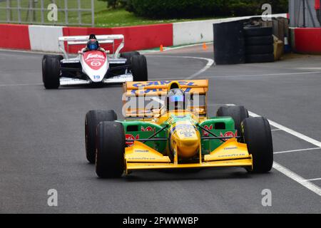 Ex-Michael Schumacher, 1993, Benetton B193, una manifestazione del F1 per celebrare il 30th° anniversario del Gran Premio d'Europa 1993, vinto da Ay Foto Stock