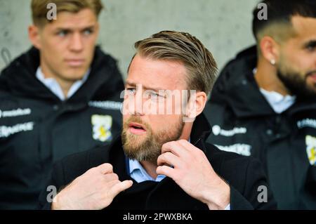 Goteborg, Svezia. 01st maggio, 2023. William Lundin allenatore di IFK Göteborg durante la partita nella Allsvenskan tra Göteborg e Norrköping a Gamla Ullevi a Gothenburg il 1 maggio 2023 Credit: RTC FOTO/Alamy Live News Foto Stock