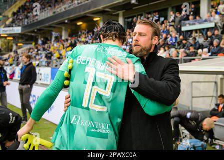 Goteborg, Svezia. 01st maggio, 2023. William Lundin allenatore di IFK Göteborg durante la partita nella Allsvenskan tra Göteborg e Norrköping a Gamla Ullevi a Gothenburg il 1 maggio 2023 Credit: RTC FOTO/Alamy Live News Foto Stock