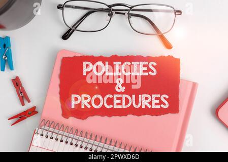 Procedure per le politiche dei segni di scrittura a mano, elenco generale delle regole aziendali definisce i diritti del cliente e dell'acquirente Foto Stock